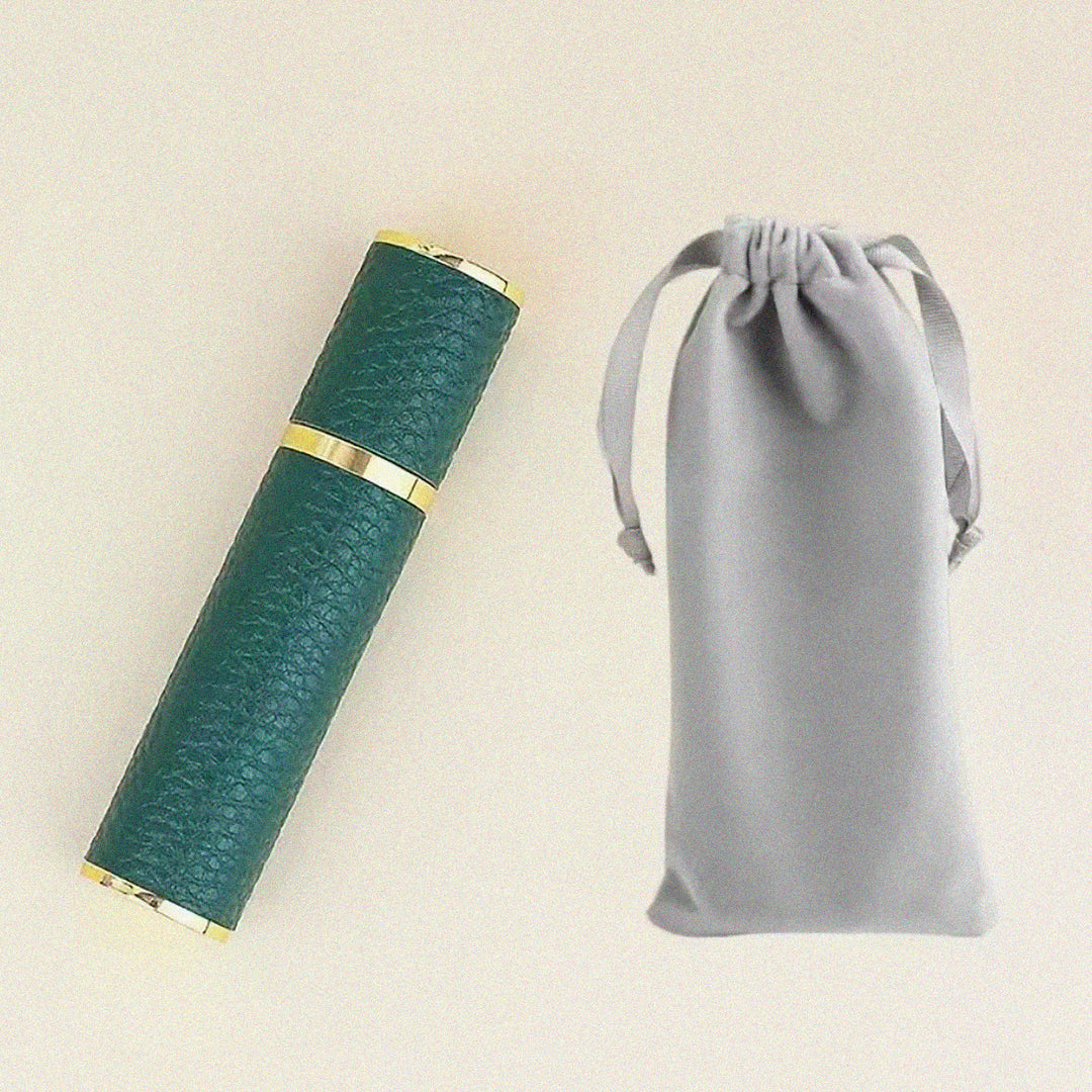 Portable Empty Travel Refillable Bottle With Sprayer Luxury Leather 10ml
