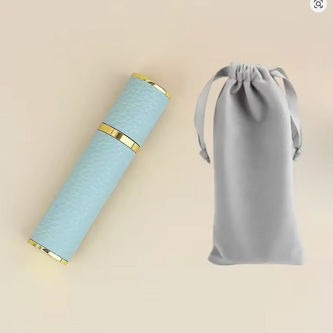 Portable Empty Travel Refillable Bottle With Sprayer Luxury Leather 10ml