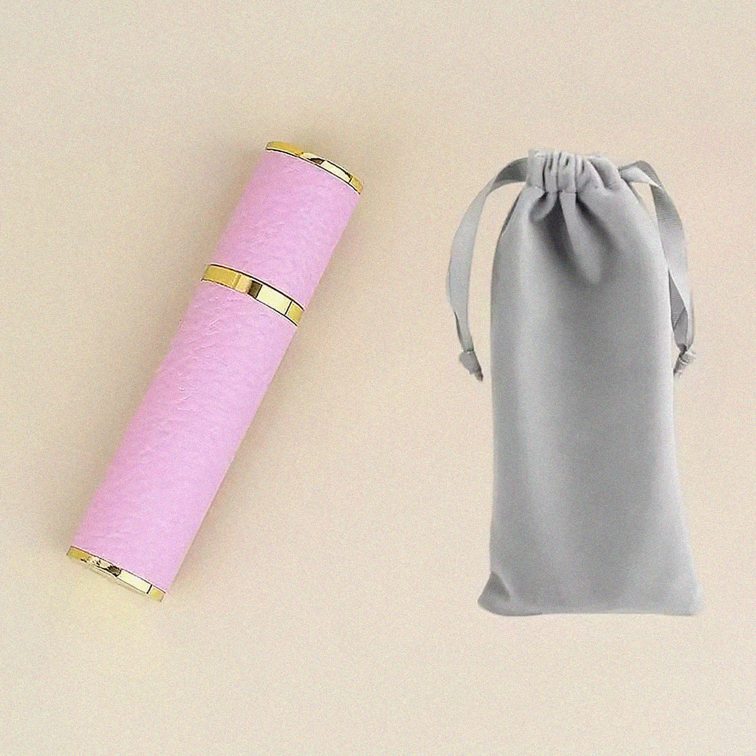 Portable Empty Travel Refillable Bottle With Sprayer Luxury Leather 10ml