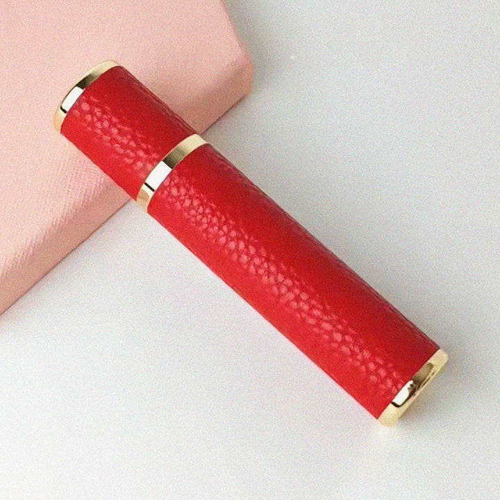 Portable Empty Travel Refillable Bottle With Sprayer Luxury Leather 15ml