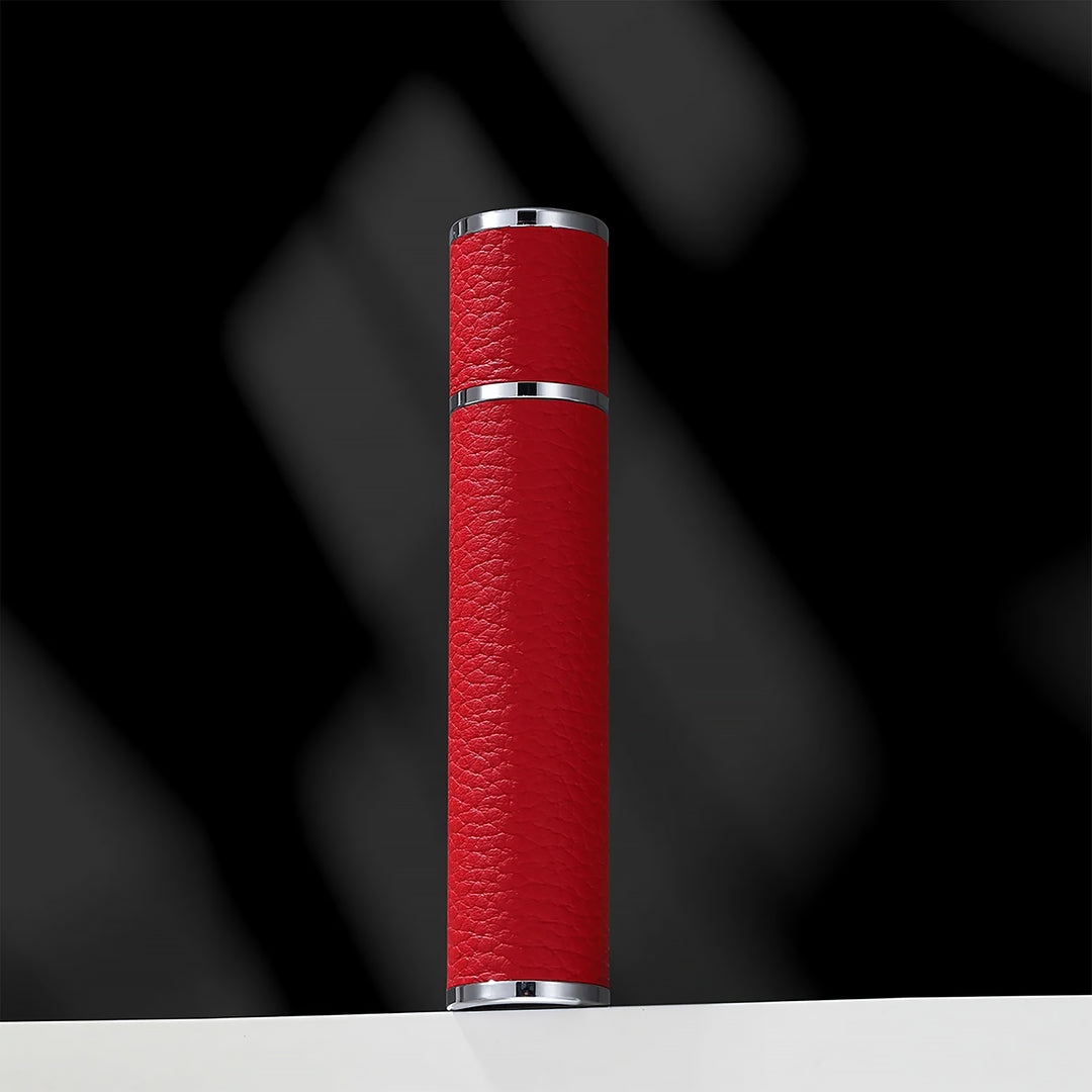 Portable Empty Travel Refillable Bottle With Sprayer Luxury Leather Magnetic Cap 10ml