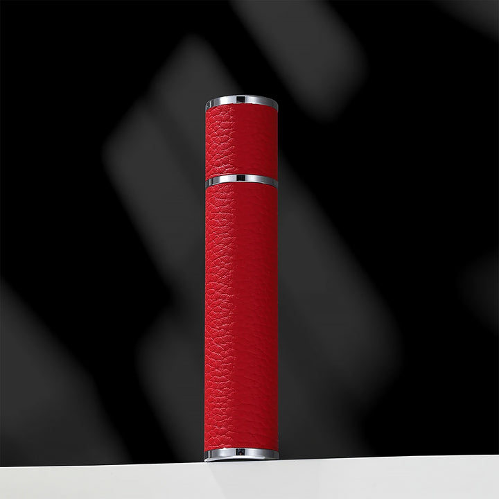 Portable Empty Travel Refillable Bottle With Sprayer Luxury Leather Magnetic Cap 10ml